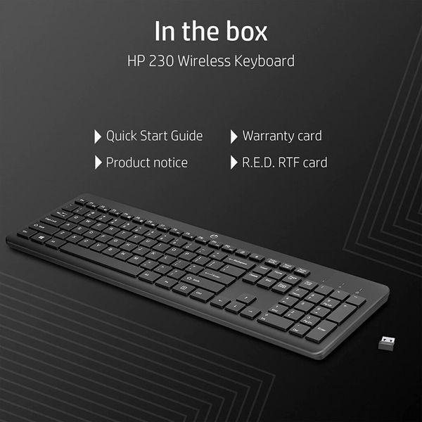 Клавиатура HP 230 Wireless UA Black (3L1E7AA) 3L1E7AA фото