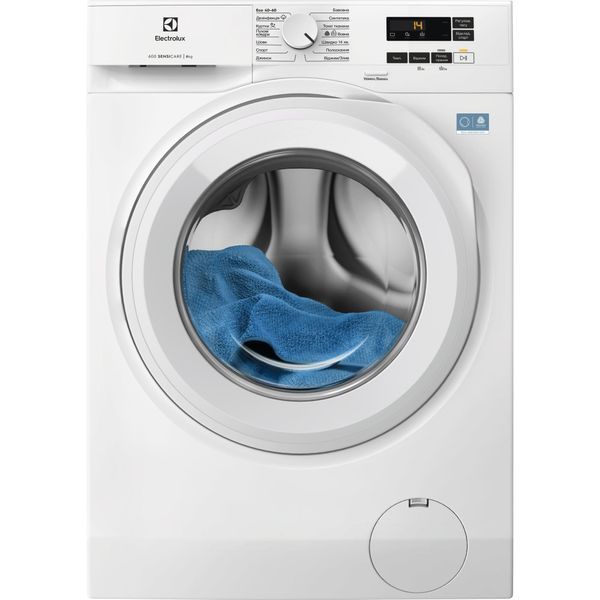 Стиральная машина Electrolux фронтальная, 8кг, 1400, A, 58см, дисплей, инвертор, белый EW6F1481U фото