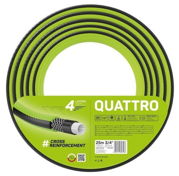Шланг садовий Cellfast QUATTRO 3/4' 25м 4 шари до 20бар -10&hellip;+50&deg;C 10-075 фото