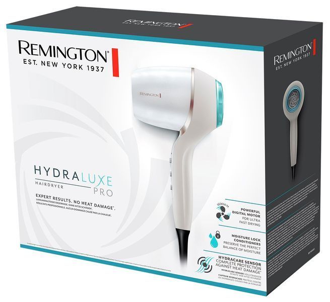 Remington Фен HYDRAluxe PRO, 2200Вт, режимов-3, дифузор, иониз-я, хол. обдув, белый EC9001 фото