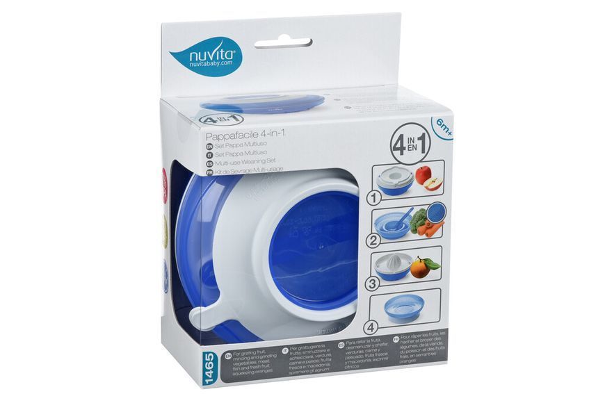 Тарелка малыша Nuvita 4в1 6м+ (синяя) NV1465Blue фото