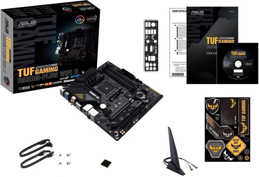 Материнcька плата ASUS TUF GAMING B550M-PLUS WIFI II sAM4 B550 4xDDR4 M.2 HDMI DP Wi-Fi BT mATX 90MB19Y0-M0EAY0 фото