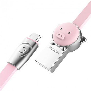 Кабель Rock Chinese Zodiac Micro cable 1M Pig-Pink RCB0525-Monkey-Pink фото