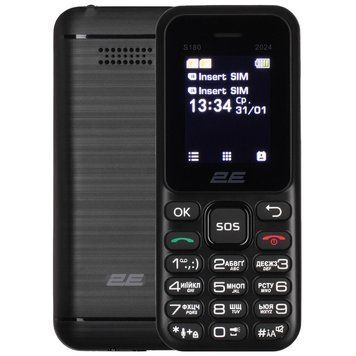Мобільний телефон 2E S180 2024 Dual SIM Black 694743653885 фото
