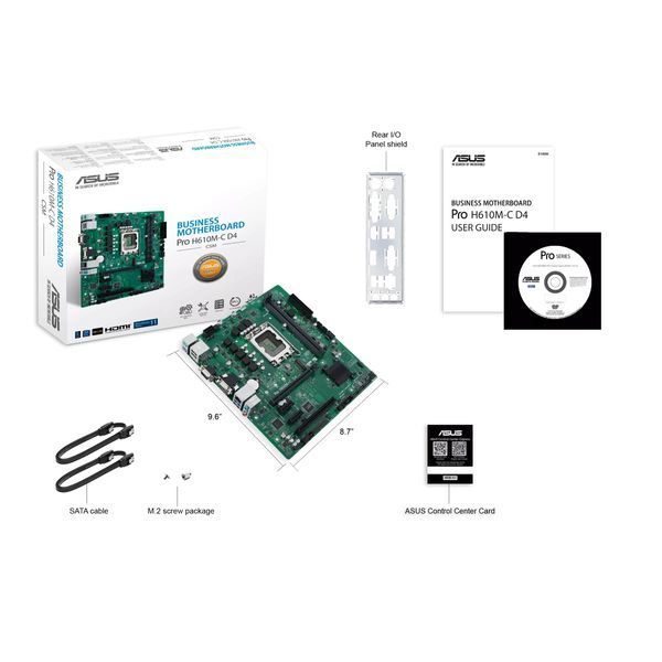 Материнcька плата ASUS PRO H610M-C D4-CSM s1700 H610 2xDDR4 M.2 HDMI D-Sub mATX 90MB1A30-M0EAYC фото
