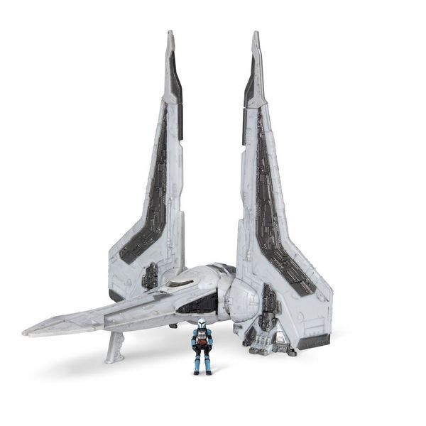 Star Wars Игровая коллекционная фигурка Medium Vehicle Транспорт и фигурка Kom'rk-Class Mandalorian Starfighter 12.5см SWJ0019 фото