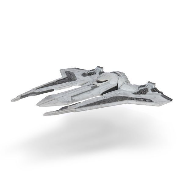 Star Wars Игровая коллекционная фигурка Medium Vehicle Транспорт и фигурка Kom'rk-Class Mandalorian Starfighter 12.5см SWJ0019 фото