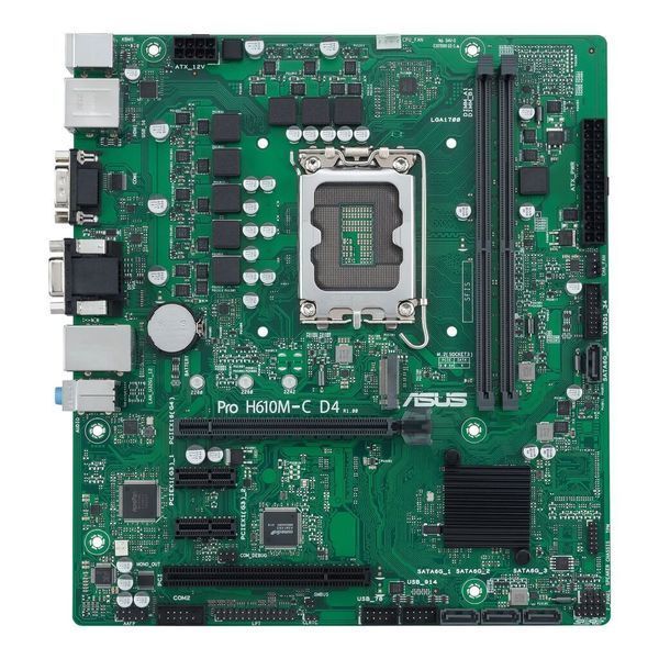Материнcька плата ASUS PRO H610M-C D4-CSM s1700 H610 2xDDR4 M.2 HDMI D-Sub mATX 90MB1A30-M0EAYC фото