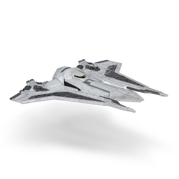 Star Wars Игровая коллекционная фигурка Medium Vehicle Транспорт и фигурка Kom'rk-Class Mandalorian Starfighter 12.5см SWJ0019 фото