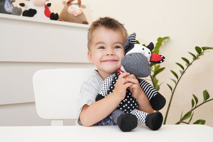 М'яка іграшка Same Toy Корова/Бик 30см, чорно-білий A1057/30 фото