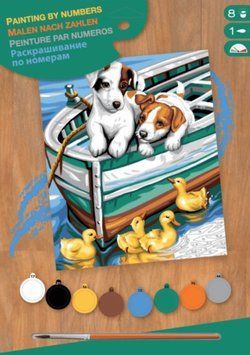 Набор для творчества PAINTING BY NUMBERS JUNIOR Puppies and Ducks Sequin Art SA1332 фото