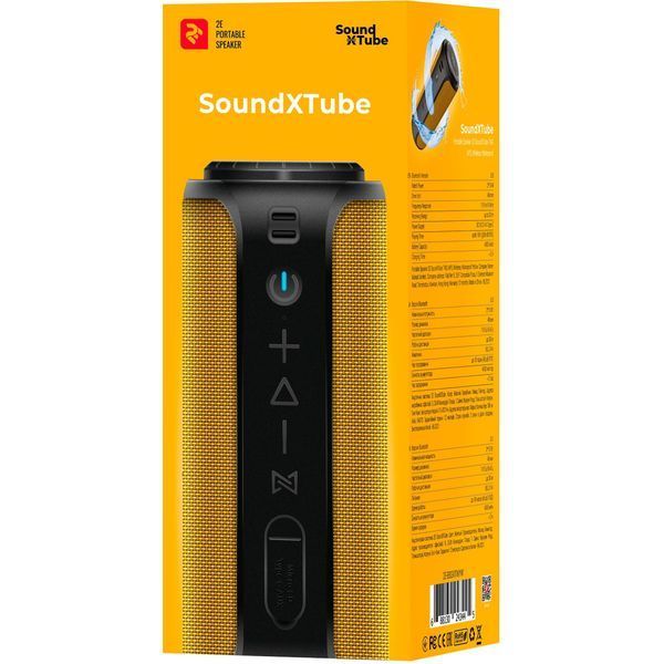 Акустична система 2E SoundXTube TWS MP3 Wireless WaterproofYellow (2E-BSSXTWYW) 2E-BSSXTWYW фото