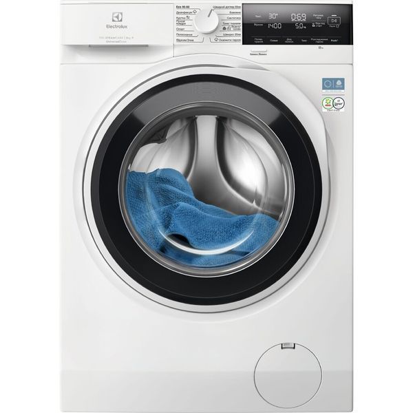 Стиральная машина Electrolux фронтальная, 9кг, 1400, A, 60см, дисплей, пар, инвертор, universaldose, белый EW7F3494FQU фото