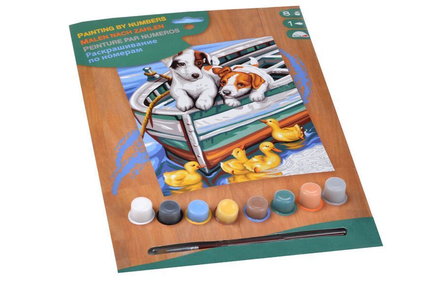 Набор для творчества PAINTING BY NUMBERS JUNIOR Puppies and Ducks Sequin Art SA1332 фото