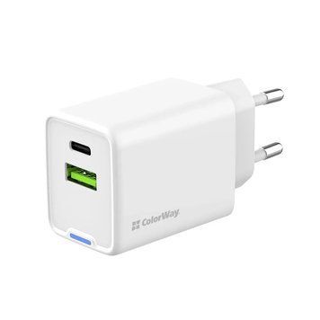 Зарядное устройство ColorWay GaN Mini 45W PD Port PPS USB (Type-C PD + USB QC4.0) белый (CW-CHS060PD-WT) CW-CHS060PD-WT фото