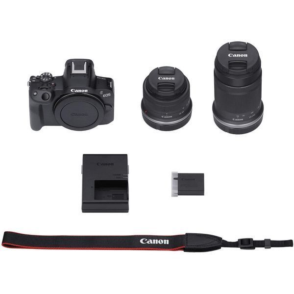 Цифровий фотоапарат Canon EOS R50 RF-S 18-45 IS STM + RF-S 55-210 IS STM Black (5811C034) 5811C034 фото