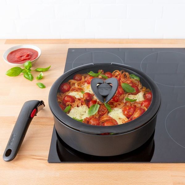 Кришка Tefal Ingenio 18см, скло, силікон, прозоро-чорний L9846253 фото