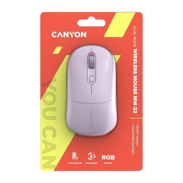 Мишка Canyon MW-22 Dual Band RGB Wireless Pearl Rose (CNS-CMSW22PR) CNS-CMSW22PR фото
