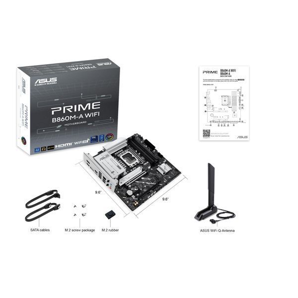 Материнcька плата ASUS PRIME B860M-A WIFI s1851 B860 4xDDR5 M.2 DP HDMI Wi-Fi BT mATX 90MB1JY0-M0EAY0 фото