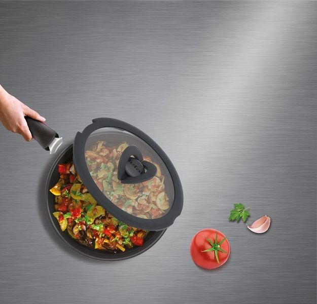 Кришка Tefal Ingenio 18см, скло, силікон, прозоро-чорний L9846253 фото