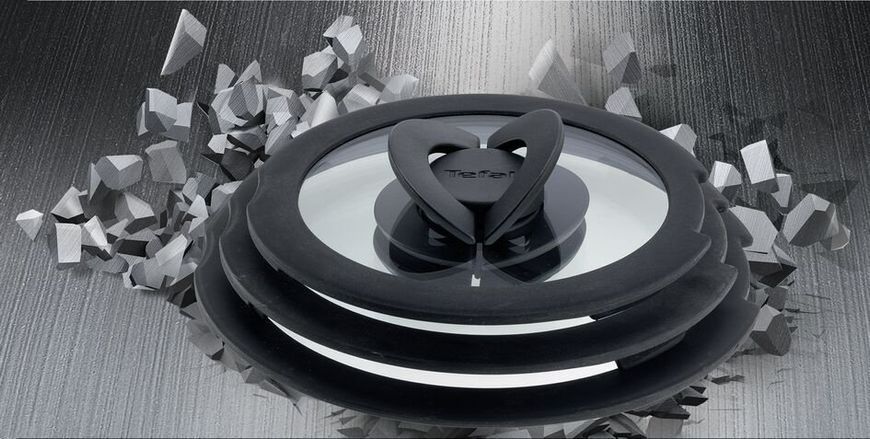 Кришка Tefal Ingenio 18см, скло, силікон, прозоро-чорний L9846253 фото