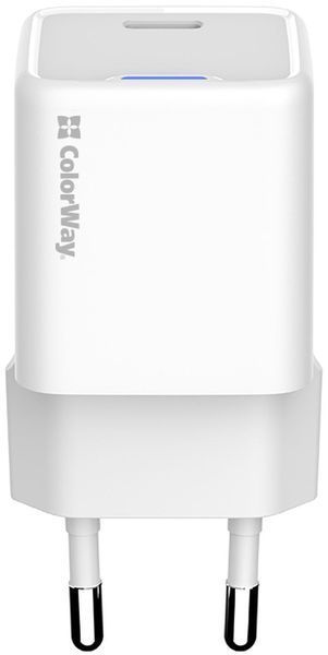 Зарядний пристрій ColorWay GaN Mini (25W) PD Port PPS USB-C білий (CW-CHS052PD-WT) CW-CHS052PD-WT фото