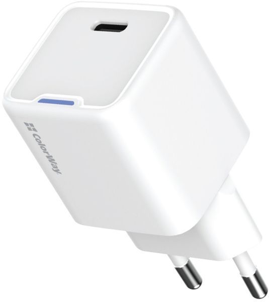 Зарядний пристрій ColorWay GaN Mini (25W) PD Port PPS USB-C білий (CW-CHS052PD-WT) CW-CHS052PD-WT фото