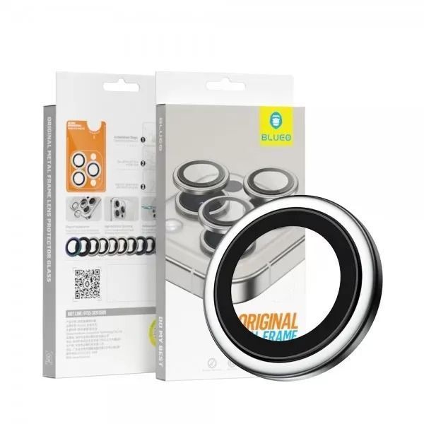 Защитное стекло для камеры Blueo Metal Frame Lens для iPhone 15 Pro/15 Pro Max/16 Pro/16 Pro Max NPB27-15PGRY фото