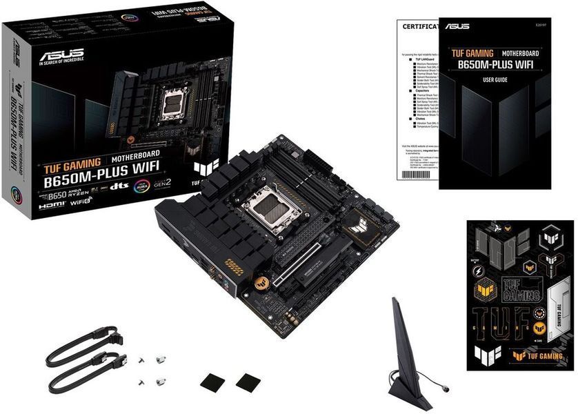 ASUS Материнcкая платаTUF GAMING B650M-PLUS WIFI sAM5 B650 4xDDR5 M.2 HDMI DP WiFi BT mATX 90MB1BF0-M0EAY0 фото