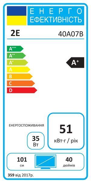 Телевізор 40" 2E 2E-40A07B 2E-40A07B фото