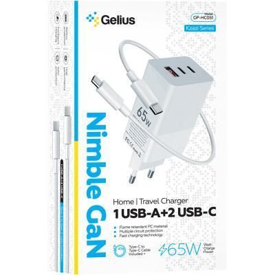 Зарядний пристрій Gelius Nimble GP-HC051 (65W) White + Cable Type-C/Type-C GP-HC051 фото