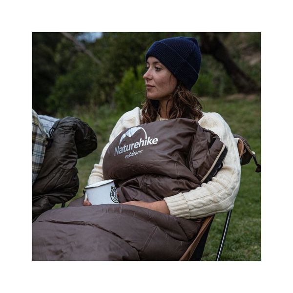 Спальний мішок Naturehike з капюшоном U250S NH20MSD07 (0&deg;C) лівий, коричневий (6927595769294-L) 6927595769294-L фото