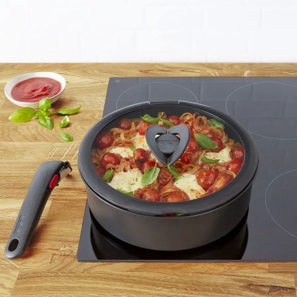 Набор стеклянных крышек Tefal Ingenio, 16см, 18см, 20см, стекло, пластик, черный L9849053 фото