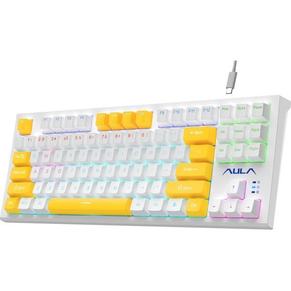 Клавіатура Aula F3032 keycaps plus 21 Yellow keys KRGD Red USB UA White (6948391204680) 6948391204680 фото