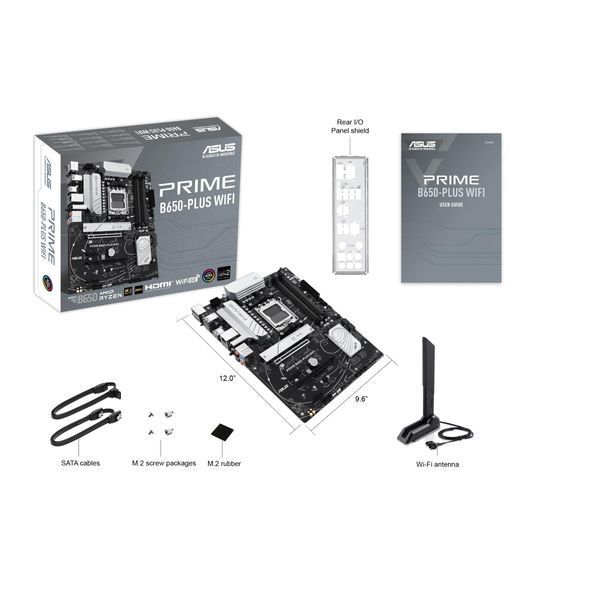 ASUS Материнcкая плата PRIME B650-PLUS WIFI sAM5 B650 4xDDR5 M.2 HDMI DP WiFi BT ATX 90MB1KP0-M0EAY0 фото
