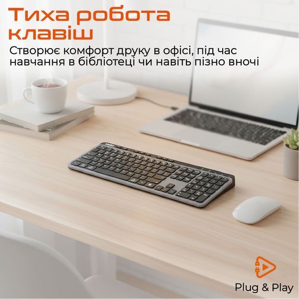 Клавіатура Meetion WK330 Wireless/Bluetooth Black (MT-WK330-A-RUA) MT-WK330-A-RUA фото