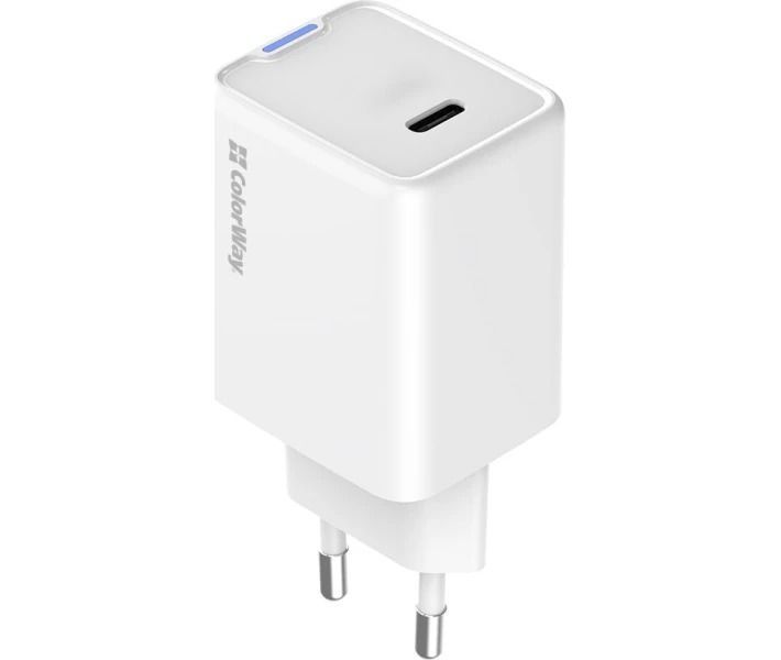 Зарядний пристрій ColorWay GaN Mini (45W) PD Port PPS USB-C білий (CW-CHS057PD-WT) CW-CHS057PD-WT фото