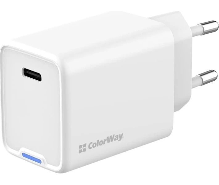Зарядний пристрій ColorWay GaN Mini (45W) PD Port PPS USB-C білий (CW-CHS057PD-WT) CW-CHS057PD-WT фото