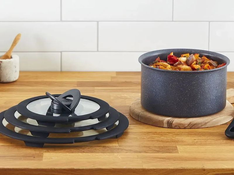 Набор стеклянных крышек Tefal Ingenio, 16см, 18см, 20см, стекло, пластик, черный L9849053 фото