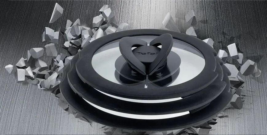Набор стеклянных крышек Tefal Ingenio, 16см, 18см, 20см, стекло, пластик, черный L9849053 фото