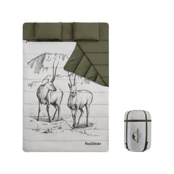 Спальний мішок Naturehike двомісний із подушками NH21MSD06 Green (6927595795330) 6927595795330 фото