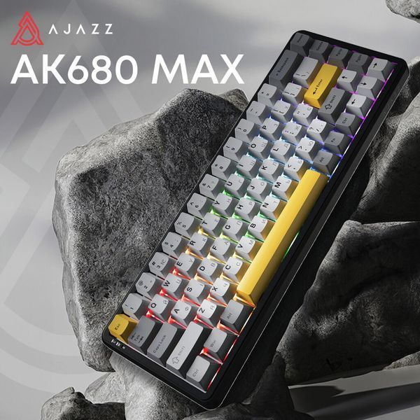Клавіатура Ajazz AK680 MAX Magnetic Switch RGB USB Black (AK680-M-BGY-AW) AK680-M-BGY-AW фото