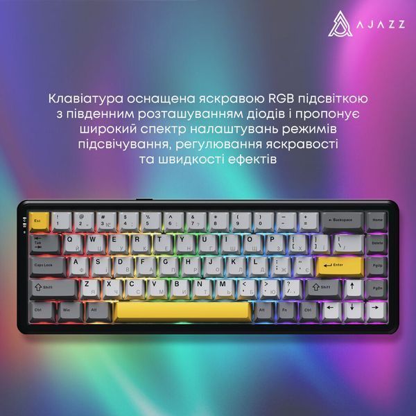 Клавіатура Ajazz AK680 MAX Magnetic Switch RGB USB Black (AK680-M-BGY-AW) AK680-M-BGY-AW фото