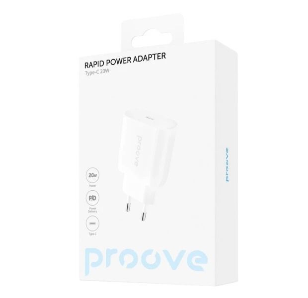 Зарядний пристрій Proove Rapid (20W) Type-C Power Adapter White (WCRP20000102) WCRP20000102 фото