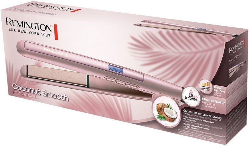 Remington Выпрямитель Remington Coconut Smooth, 47Вт, темп.режимов-9, 150-230С, дисплей, керамика, р S5901 фото