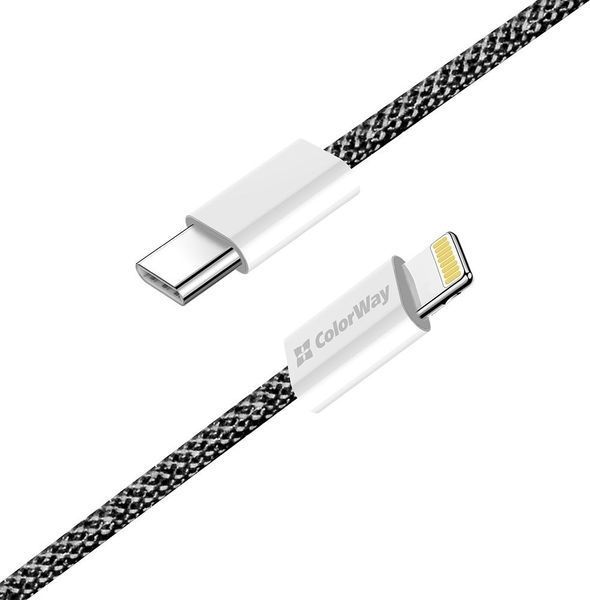 Кабель Colorway Type-C - Apple Lightning (27W) 2м черный (CW-CBPDCL068-BK) CW-CBPDCL068-BK фото