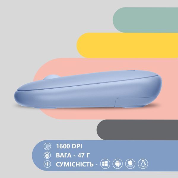 Мышка 2E MF300 Silent Wireless/Bluetooth Stone Blue (2E-MF300WBL) 2E-MF300WBL фото