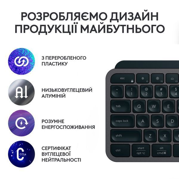 Клавиатура Logitech MX Keys S Wireless UA Graphite (920-011593) 920-011593 фото