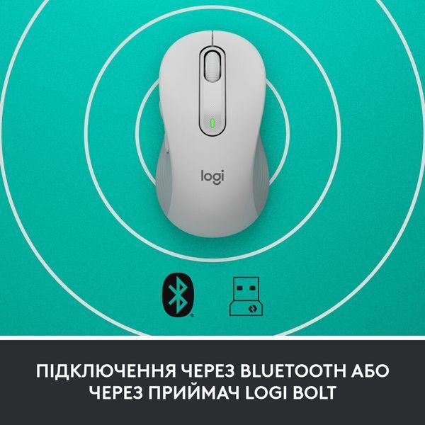 Мишка Logitech Signature M650 L Wireless Mouse for Business Off-White (910-006349) 910-006349 фото