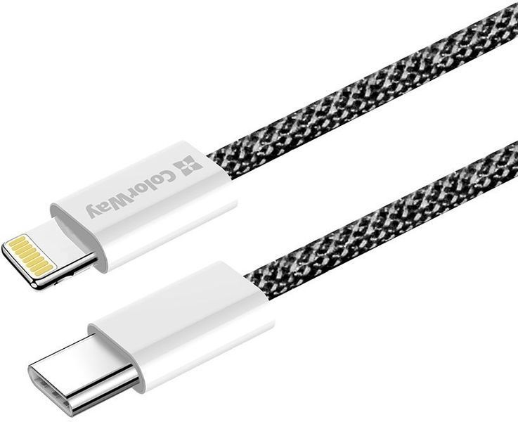 Кабель Colorway Type-C - Apple Lightning (27W) 2м черный (CW-CBPDCL068-BK) CW-CBPDCL068-BK фото